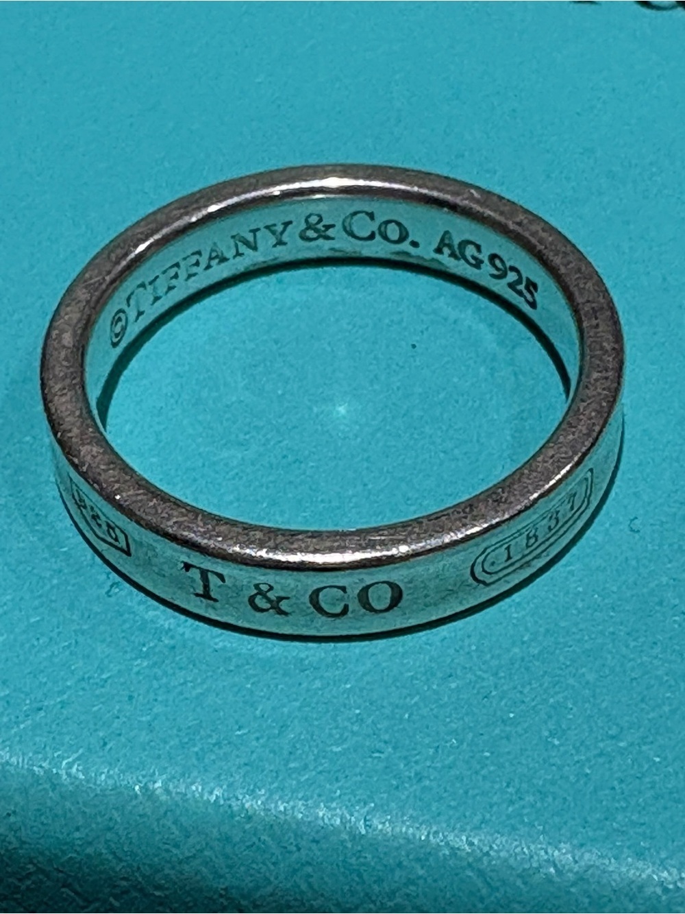 Tiffany & Co. 1837 Narrow Band Ring Sterling Silver 925 Size 6.5 Authentic - Picture 3 of 7